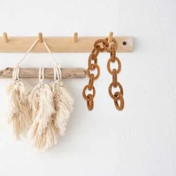 DECHOUS Decorative Rustic Chain Link, Boho Chain Link Decor for Coffee Table, Rattan Chain Link Garland Chain Link for Home Decor, Coffee Table, Farmhouse Decor, 17 Inch