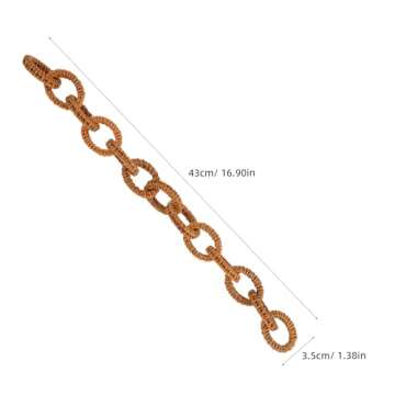 DECHOUS Decorative Rustic Chain Link, Boho Chain Link Decor for Coffee Table, Rattan Chain Link Garland Chain Link for Home Decor, Coffee Table, Farmhouse Decor, 17 Inch