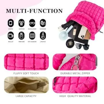 Stylish Quilted Puffer Tote Bag Large Crossbody for Women