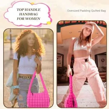 Stylish Quilted Puffer Tote Bag Large Crossbody for Women