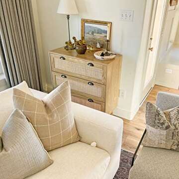 PHI VILLA Rattan Nightstand Set of 2 Stylish Storage Furniture