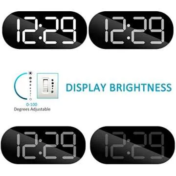 WulaWindy Modern Alarm Clock with USB Charger and Mirror Design