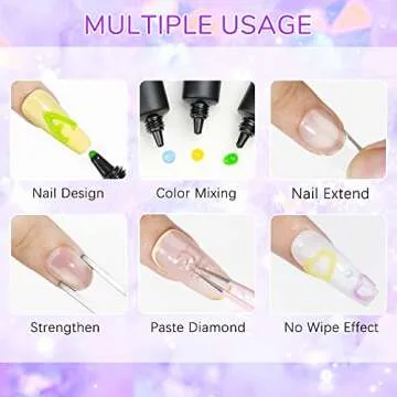 SUPWEE 3D Nail Art Gel Sculpting Gel for Nail Art Design 8 Colors Clear White Embossing Tube Gel Nails for Carving Modeling Painting Drawing Nail Gel Home DIY Nail Manicure