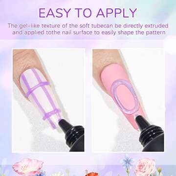 SUPWEE 3D Nail Art Gel Sculpting Gel for Nail Art Design 8 Colors Clear White Embossing Tube Gel Nails for Carving Modeling Painting Drawing Nail Gel Home DIY Nail Manicure