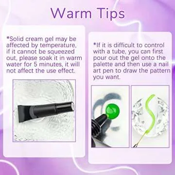 SUPWEE 3D Nail Art Gel Sculpting Gel for Nail Art Design 8 Colors Clear White Embossing Tube Gel Nails for Carving Modeling Painting Drawing Nail Gel Home DIY Nail Manicure