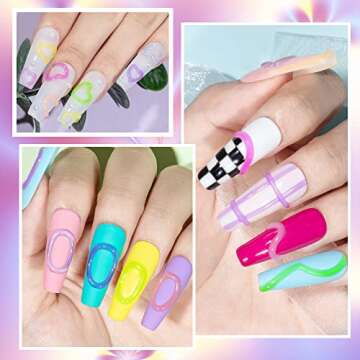 SUPWEE 3D Nail Art Gel Sculpting Gel for Nail Art Design 8 Colors Clear White Embossing Tube Gel Nails for Carving Modeling Painting Drawing Nail Gel Home DIY Nail Manicure