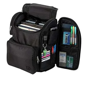 Zuca Business Backpack with Protected Laptop Compartment and Removable Expanding Document Organizer (Black)