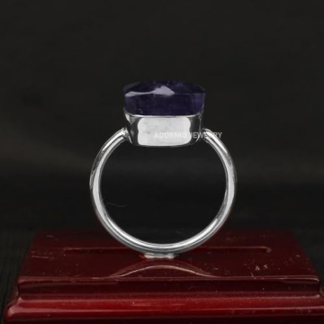 Sterling Silver Art Deco Amethyst Ring for Women