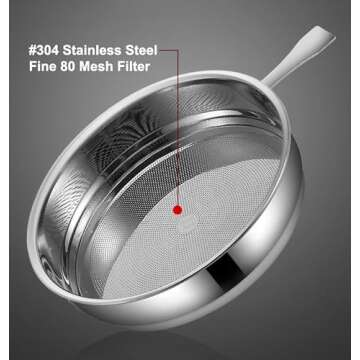 Bacon Grease Keeper 1.25L Stainless Steel Strainer