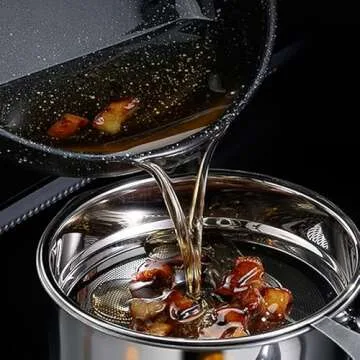 Bacon Grease Keeper 1.25L Stainless Steel Strainer