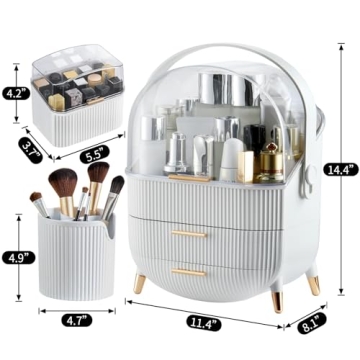 Stylish CANITORON Makeup Organizer for Elegant Storage