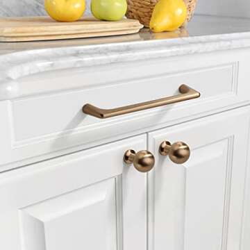 Asidrama 10 Pack 5 Inch(128mm) Champagne Bronze Cabinet Pulls Cabinet Handles Cupboard Handles Kitch...