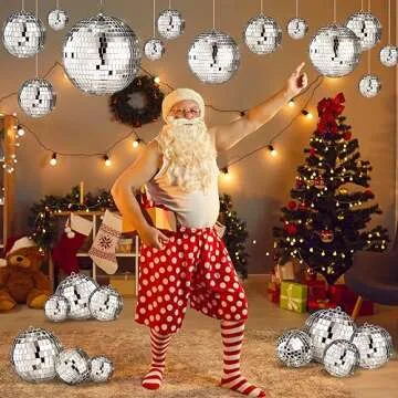Hoolerry 65 Pcs Disco Balls Ornaments Reflective Hanging Disco Ball Decorations with Hook Assorted Silver Disco Ball for Mardi Gras 70s Disco Themed Wedding Music Party(4/2.4/2/ 1.6/1.2 in)