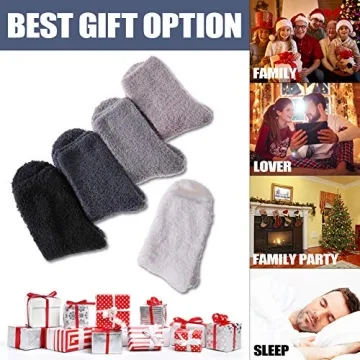 Cozy Women's Fuzzy Slipper Socks – 5 Soft Pair Set