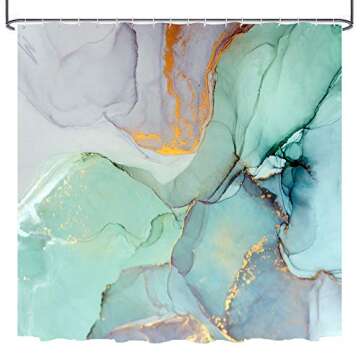 Vibrant natu2eco Colourful Marble Shower Curtain