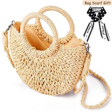 Dailyacc Straw Shoulder Bag For Women Woven Purse Summer Beach Envelope Clutch Straws Wallet