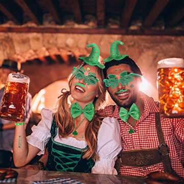 St. Patrick's Day Accessories Set - 41 Pieces Party Supplies with Glasses, Necklaces, Mustaches, Bracelets, Tattoos, Hat Headband - St. Paddy's Day Decorations