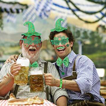 St. Patrick's Day Accessories Set - 41 Pieces Party Supplies with Glasses, Necklaces, Mustaches, Bracelets, Tattoos, Hat Headband - St. Paddy's Day Decorations