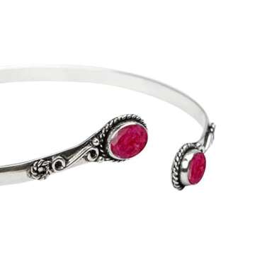 Ruby Stone Arm cuff, Armlet, Armband, Upper Arm cuff, Silver Overlay Arm Cuff, Bracelet Armlet, Trible Armlet, Boho Girls Women Arm Cuff