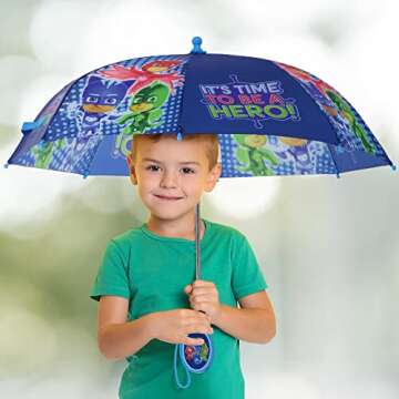 PJ Masks Little Boys' Character Rainwear Umbrella, Dark Blue Age 3-7