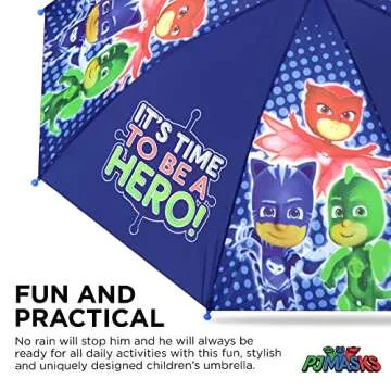PJ Masks Little Boys' Character Rainwear Umbrella, Dark Blue Age 3-7