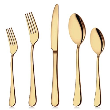 Elegant Aisoso Gold Silverware Set for 8 - 40 Piece Cutlery