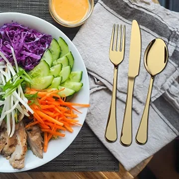 Elegant Aisoso Gold Silverware Set for 8 - 40 Piece Cutlery