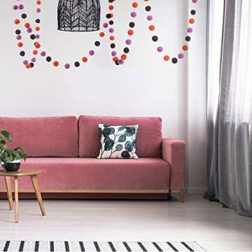 Glaciart Felt Balls Garland for Halloween Decoration