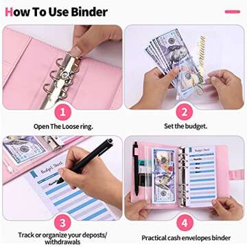 Budget Binder with Cash Envelopes, Money Saving Binder, Cash Envelopes for Budgeting, Money Organizer for Cash, Budget Binder for Saving Money