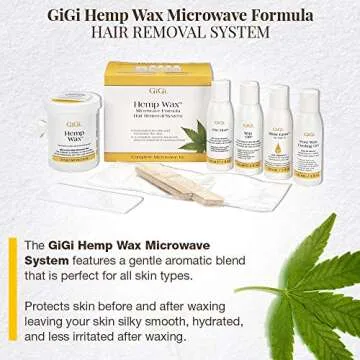 GiGi Hemp Wax Microwave Formula Hair Removal System, Fast, Gentle, and Effective