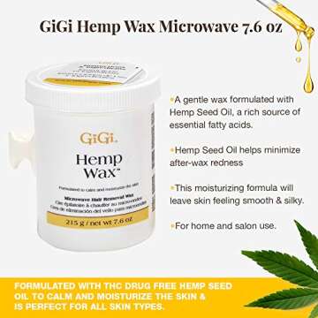 GiGi Hemp Wax Microwave Formula Hair Removal System, Fast, Gentle, and Effective