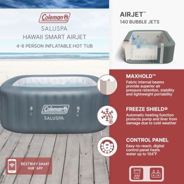Relax in Coleman Inflatable Outdoor Hot Tub with Jets