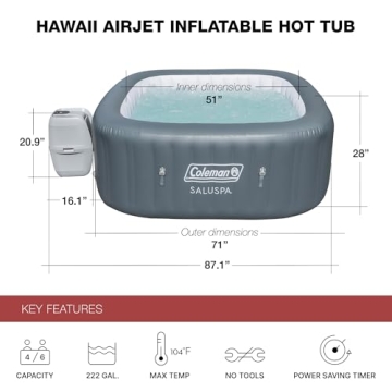 Relax in Coleman Inflatable Outdoor Hot Tub with Jets