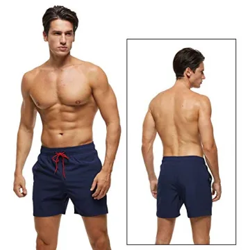 Tyhengta Men's Quick Dry Swim Trunks with Zipper Pockets