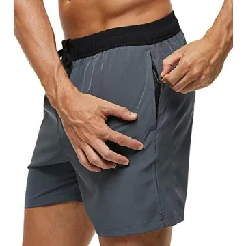 Tyhengta Men's Quick Dry Swim Trunks with Zipper Pockets