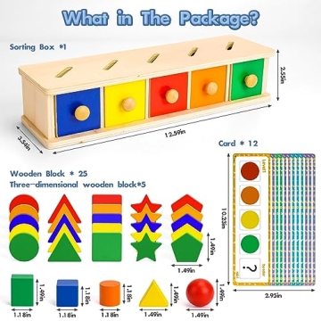 Wooden Montessori Toys for Toddlers Shape & Color Sorting