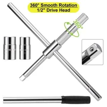 Spurtar Extended 4 Way Lug Wrench for Easy Tire Changes