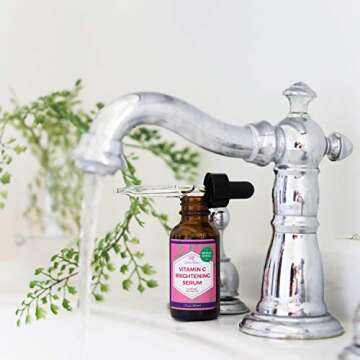 Vitamin C Brightening Serum by Leven Rose 100% Natural Dark Spot Remover for Face for Collagen Boost...