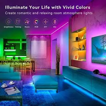 100FT Smart LED Strip Lights (2 Rolls of 50ft), RGB Strip Lights Sync to Music with 40 Key Remote Controller LED Lights for Bedroom,Christmas Lights decration (Multi-Colored, 100FT)