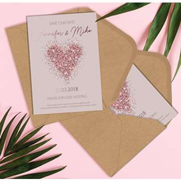 Better Office Products Kraft Invitation Envelopes, 100-Pack, A1 Size (3.625" x 5.12"), Strong 35 lb. Paper, Fits 3.5" x 5" Invitation Cards, RSVP Cards, Photos, Gift Cards (Contoured Gummed Flap)