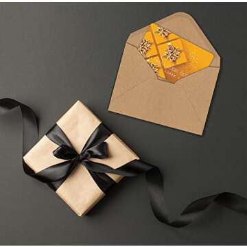 Better Office Products Kraft Invitation Envelopes, 100-Pack, A1 Size (3.625" x 5.12"), Strong 35 lb. Paper, Fits 3.5" x 5" Invitation Cards, RSVP Cards, Photos, Gift Cards (Contoured Gummed Flap)