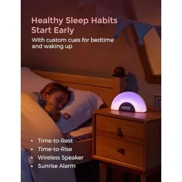 Momcozy DreamSync™ Baby Sound Machine, Night Light, APP Control Baby Sleep Trainer, Routine Builder, White Noise Machine with 34 Soothing Sounds, Wake Up Light Sunrise Alarm Clock, Wireless Speaker