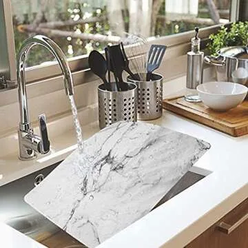 GENNISSY Marble Placemats Set of 6 - Easy Clean & Stylish