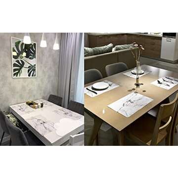 GENNISSY Marble Placemats Set of 6 - Easy Clean & Stylish