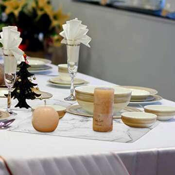 GENNISSY Marble Placemats Set of 6 - Easy Clean & Stylish