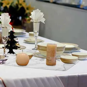 GENNISSY Marble Placemats Set of 6 - Easy Clean & Stylish