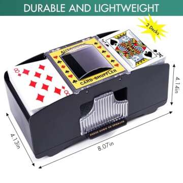 Rareidel 2 Deck Electric Card Shuffler for Hassle-Free Games