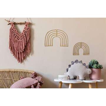 Lucky Love Rattan Rainbow Nursery Decor & Mountain Decor| Baby Room Wall Decor for Baby Girl or Baby Boy