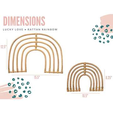 Lucky Love Rattan Rainbow Nursery Decor & Mountain Decor| Baby Room Wall Decor for Baby Girl or Baby Boy