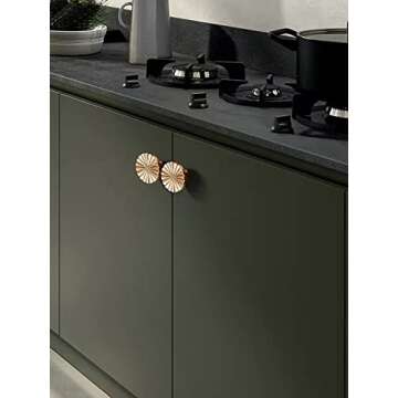 AOBITE 6 Pack Gold Cabinet knobs Kitchen Cabinet Pulls with Vintage Cupboard Drawers Hardware Dresser Drawer Handles Kitchen Cabinet Handles (Single Hole, 6 Pack, Brushed Gold)